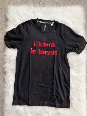NWT adidas Black Tee Roland Garros. Men’s XS